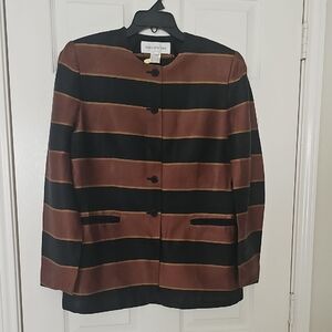 VTG Jones New York Quiet Luxury Linen Classic Button Up Blazer Size 10